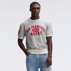 San Francisco 49ers IconicFleece Short Sleeve Sweatshirt - Heather Gray Sweatshirts