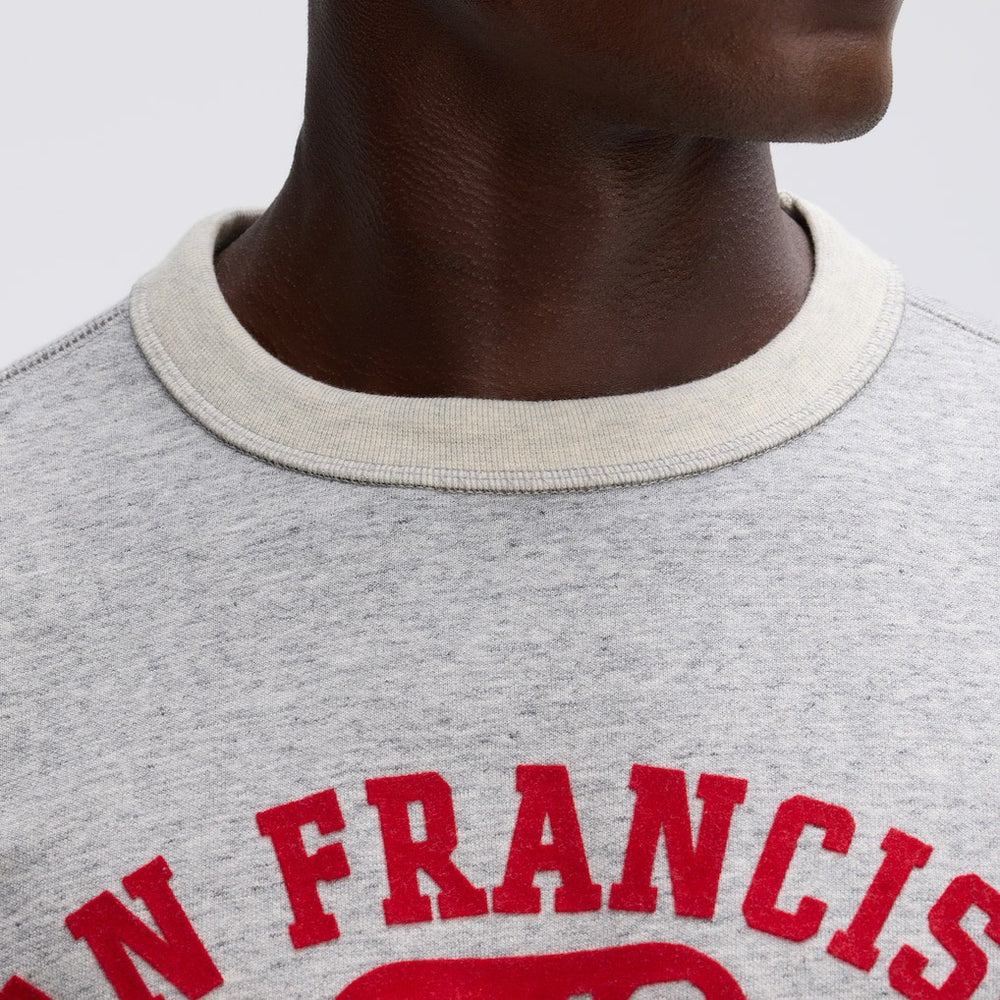 San Francisco 49ers IconicFleece Short Sleeve Sweatshirt - Heather Gray Sweatshirts