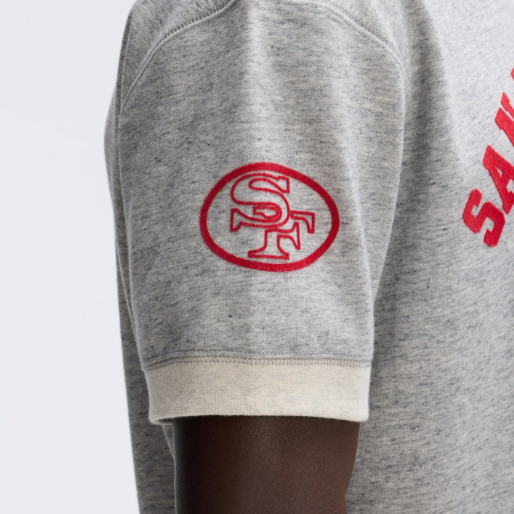 San Francisco 49ers IconicFleece Short Sleeve Sweatshirt - Heather Gray Sweatshirts