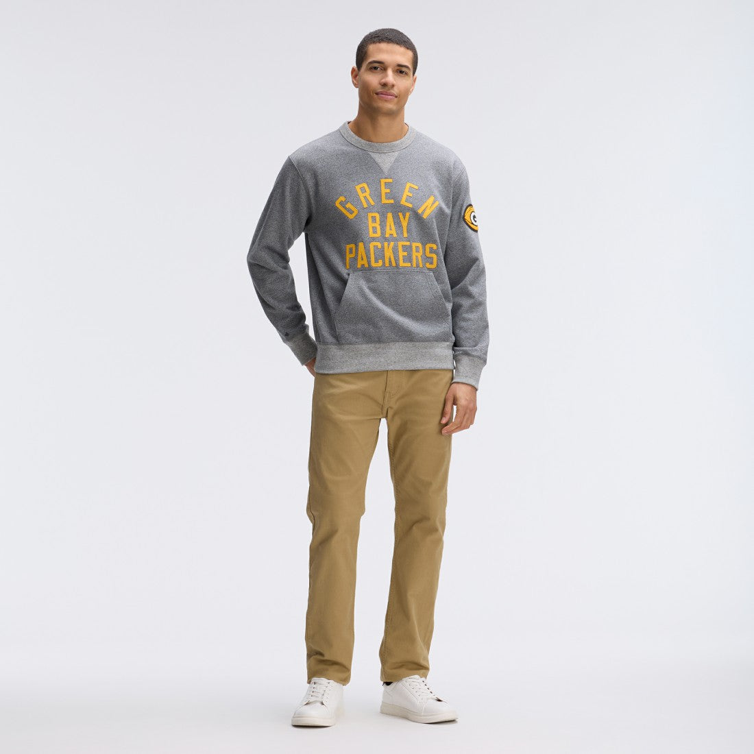 Green Bay Packers IconicFleece Pocket Sweatshirt - Athletic Heather Gray Sweatshirts