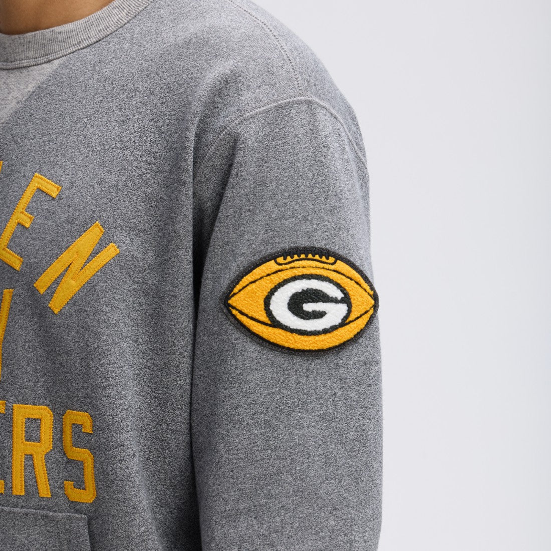 Green Bay Packers IconicFleece Pocket Sweatshirt - Athletic Heather Gray Sweatshirts