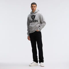 Las Vegas Raiders IconicFleece Flocked Hoodie - Heather Gray Hoodies