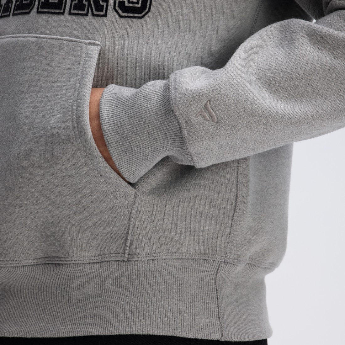 Las Vegas Raiders IconicFleece Flocked Hoodie - Heather Gray Hoodies
