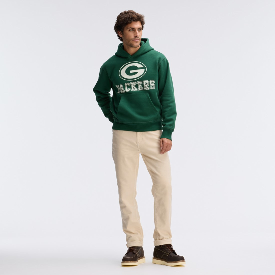 Green Bay Packers IconicFleece Flocked Hoodie - Green Hoodies