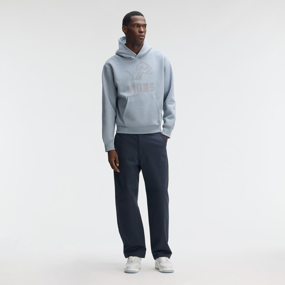 Detroit Lions IconicFleece Flocked Hoodie - Light Blue Hoodies