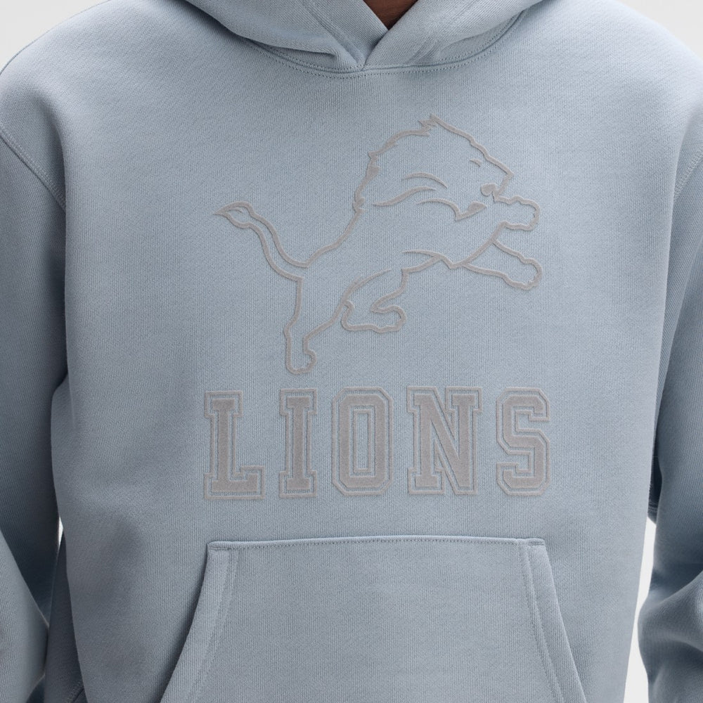 Detroit Lions IconicFleece Flocked Hoodie - Light Blue Hoodies