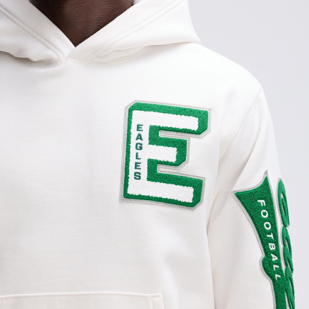 Philadelphia Eagles IconicFleece Letterman Hoodie - Oatmeal Hoodies