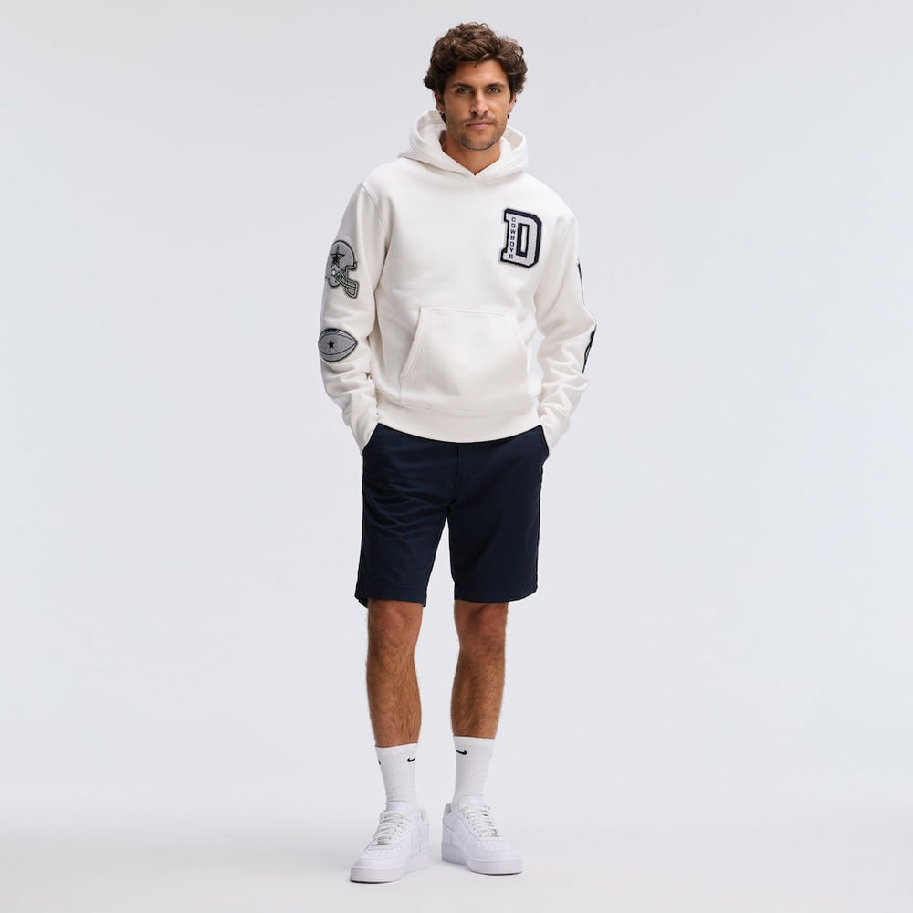 Dallas Cowboys IconicFleece Letterman Hoodie - Oatmeal Hoodies
