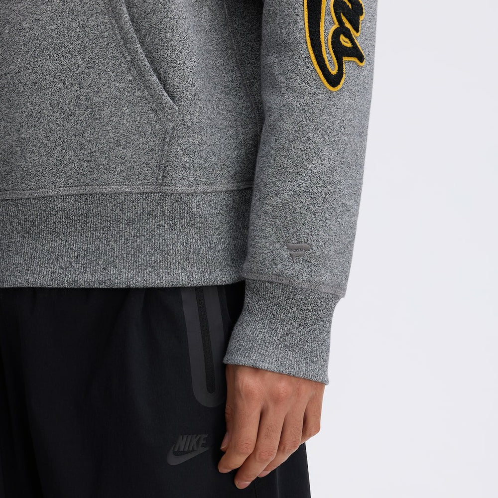 Pittsburgh Steelers IconicFleece Letterman Hoodie - Athletic Heather Gray Hoodies