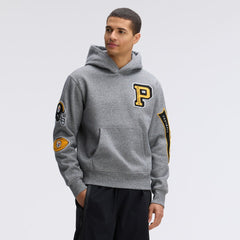 Pittsburgh Steelers IconicFleece Letterman Hoodie - Athletic Heather Gray Hoodies