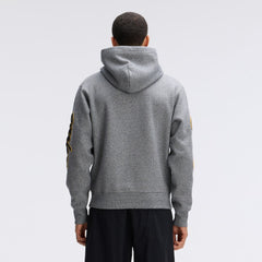 Pittsburgh Steelers IconicFleece Letterman Hoodie - Athletic Heather Gray Hoodies