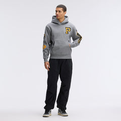 Pittsburgh Steelers IconicFleece Letterman Hoodie - Athletic Heather Gray Hoodies