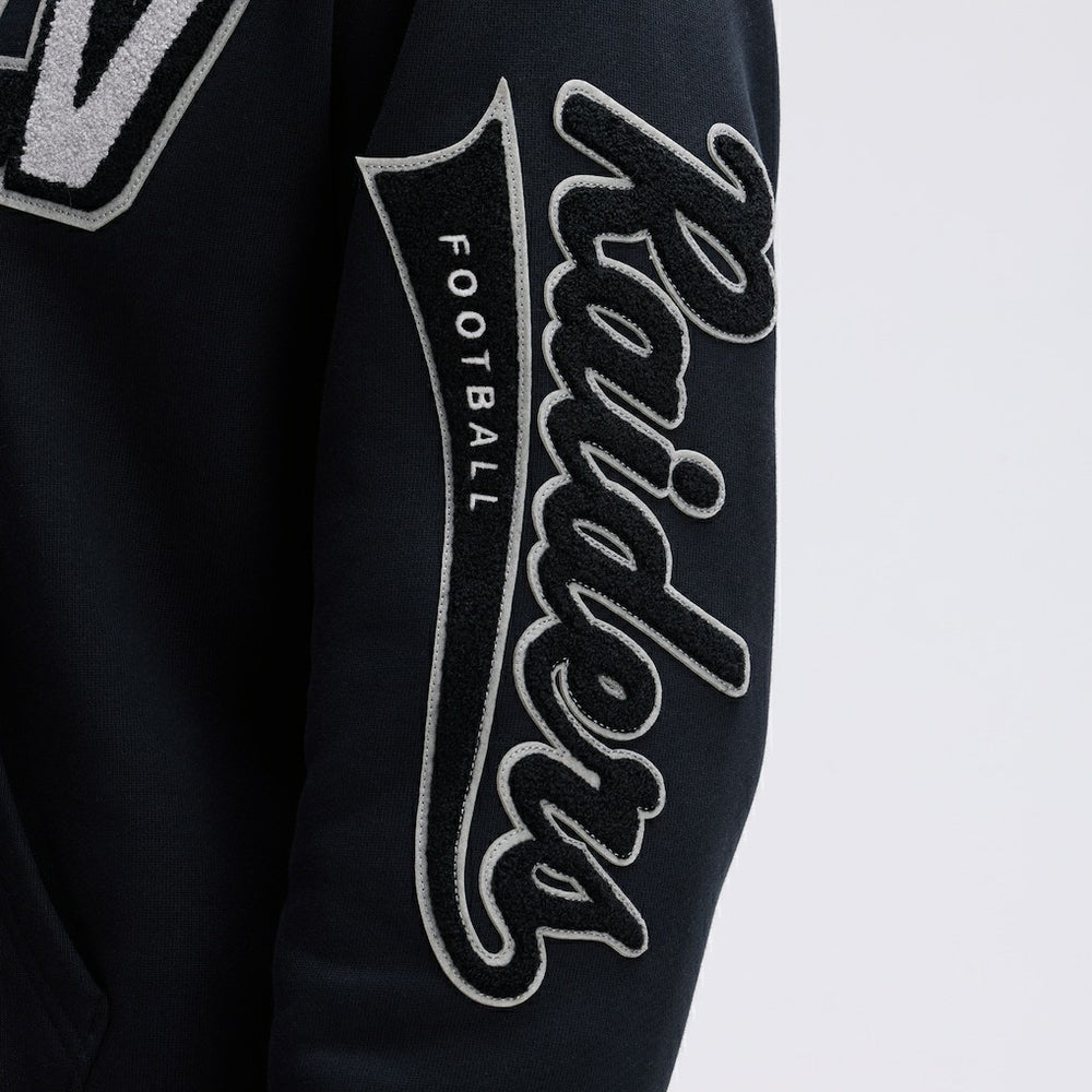 Las Vegas Raiders IconicFleece Letterman Hoodie - Black Hoodies