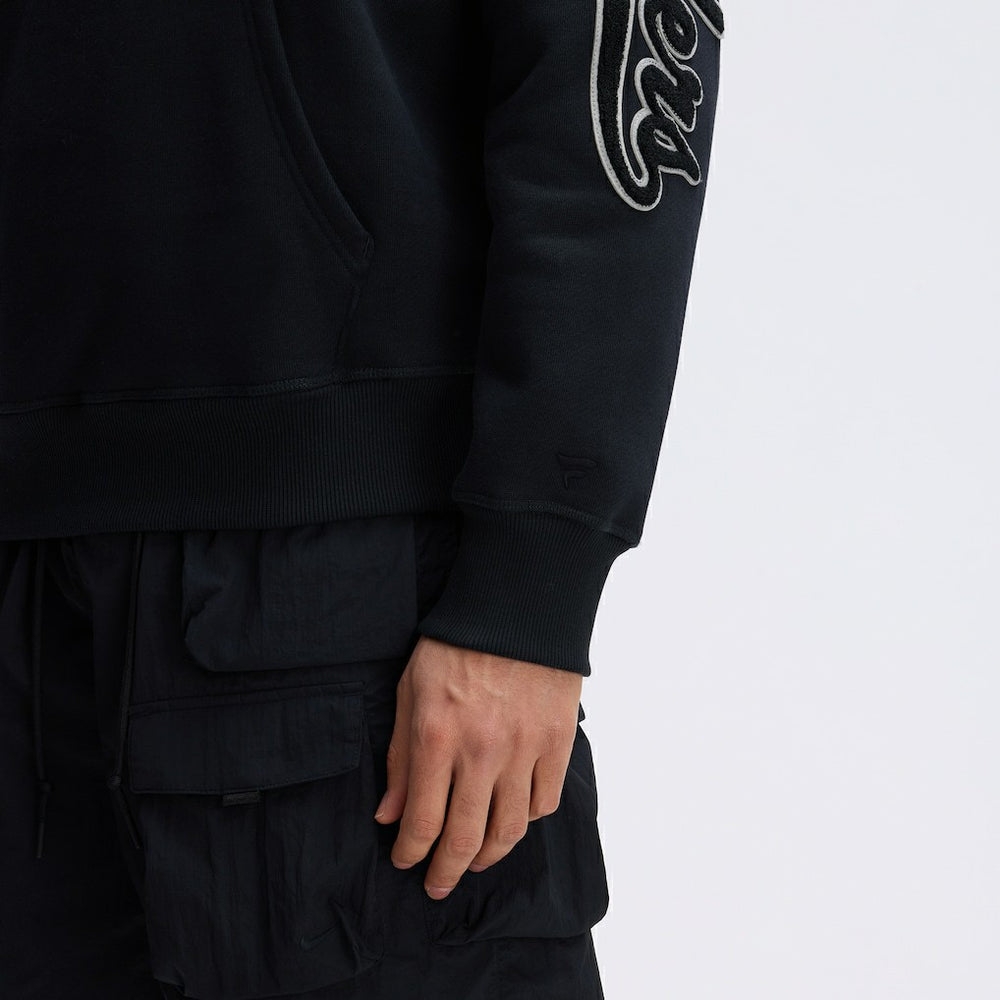 Las Vegas Raiders IconicFleece Letterman Hoodie - Black Hoodies