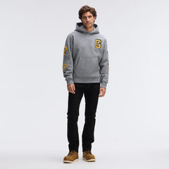 Green Bay Packers IconicFleece Letterman Hoodie - Athletic Heather Gray Hoodies