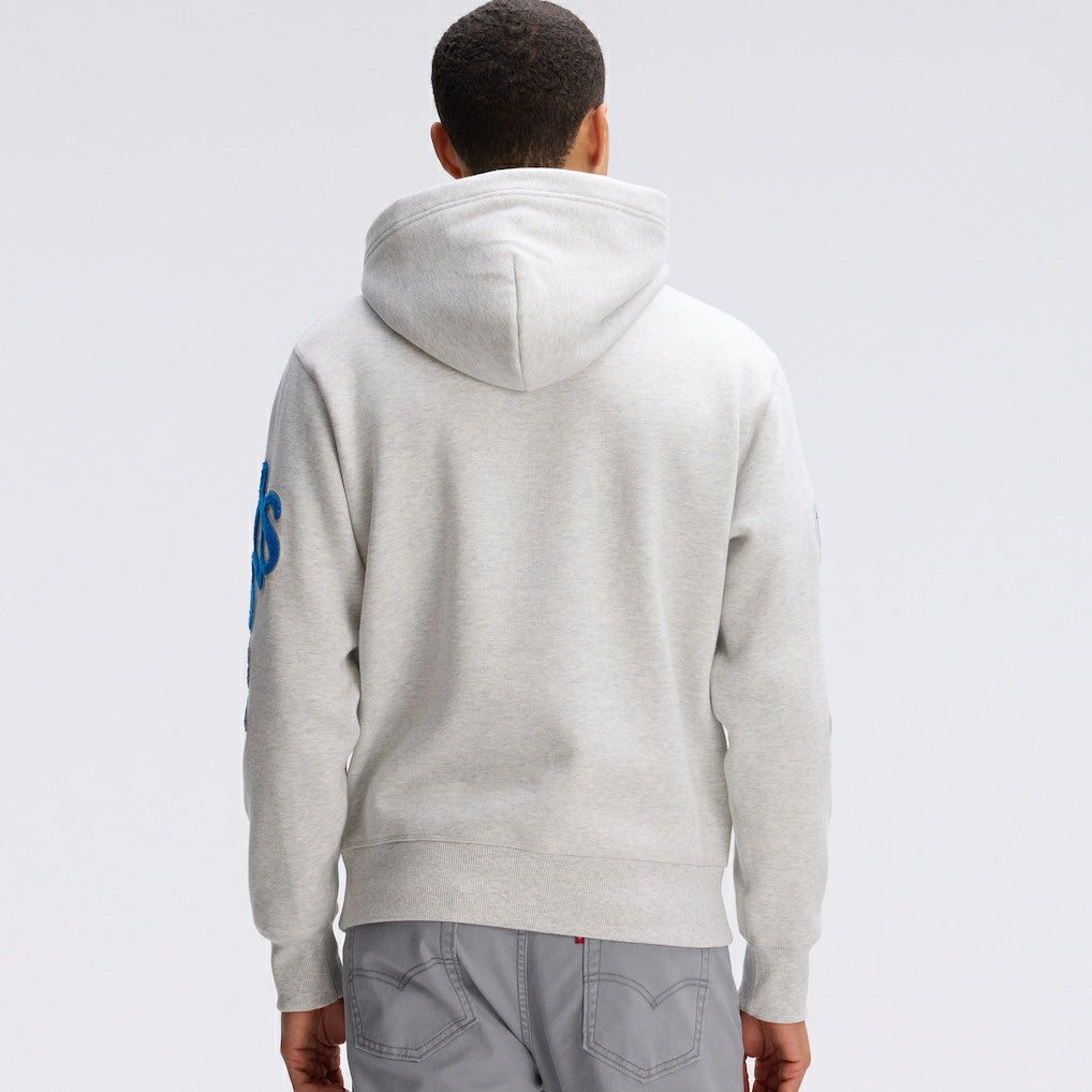 Detroit Lions IconicFleece Letterman Hoodie - Heather Gray Hoodies