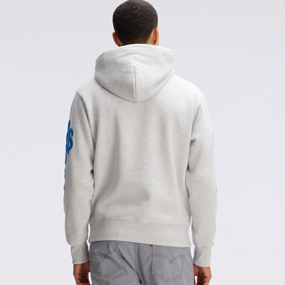 Detroit Lions IconicFleece Letterman Hoodie - Heather Gray Hoodies