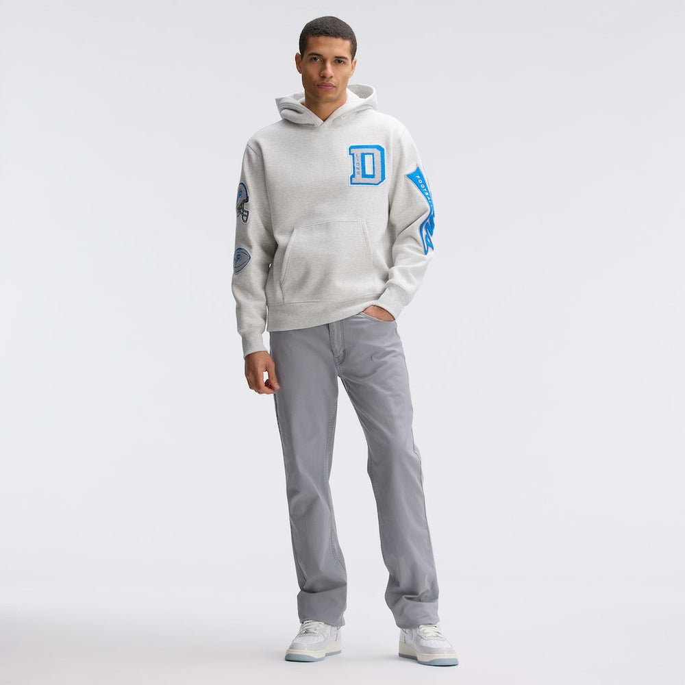 Detroit Lions IconicFleece Letterman Hoodie - Heather Gray Hoodies