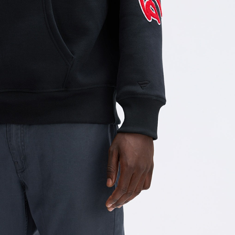Kansas City Chiefs IconicFleece Letterman Hoodie - Black Hoodies