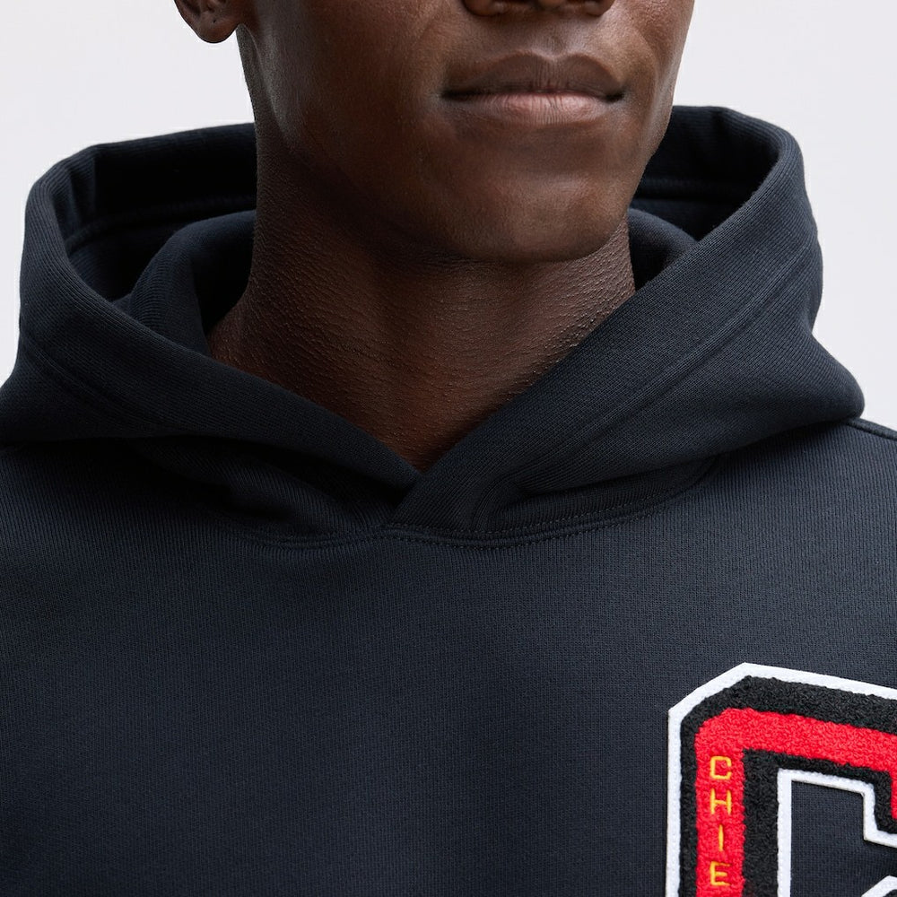 Kansas City Chiefs IconicFleece Letterman Hoodie - Black Hoodies