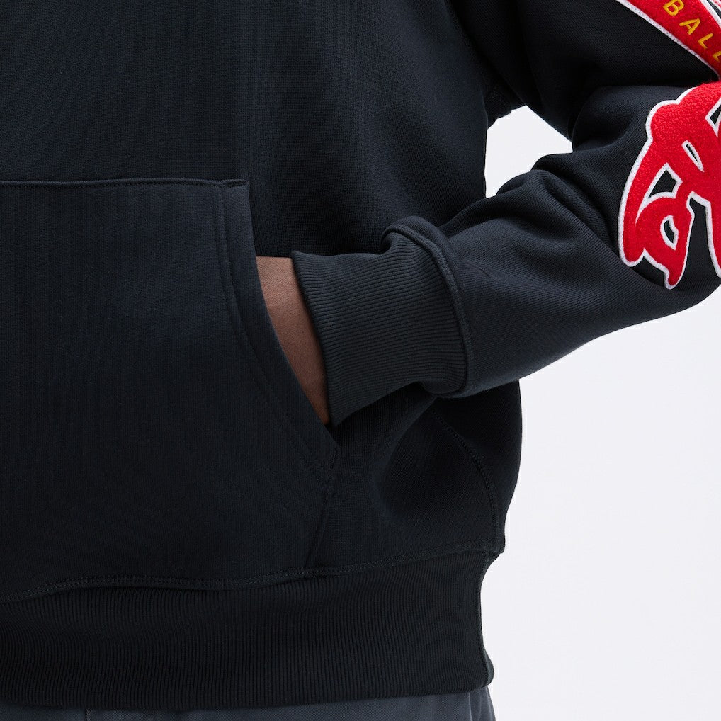 Kansas City Chiefs IconicFleece Letterman Hoodie - Black Hoodies
