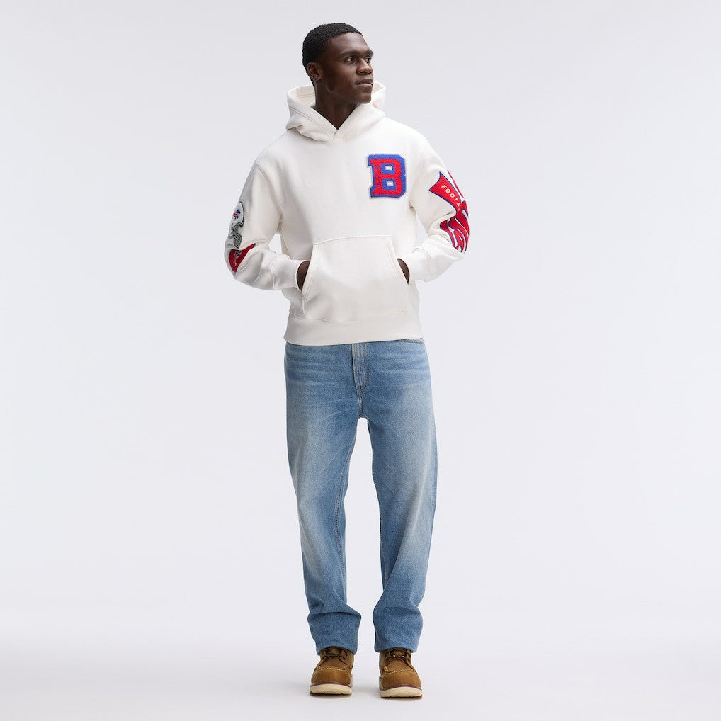 Buffalo Bills IconicFleece Letterman Hoodie - Oatmeal Hoodies