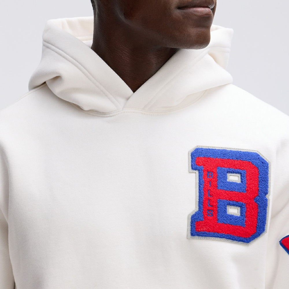 Buffalo Bills IconicFleece Letterman Hoodie - Oatmeal Hoodies