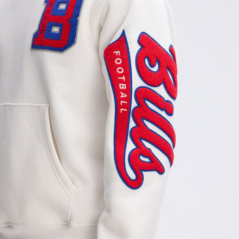 Buffalo Bills IconicFleece Letterman Hoodie - Oatmeal Hoodies