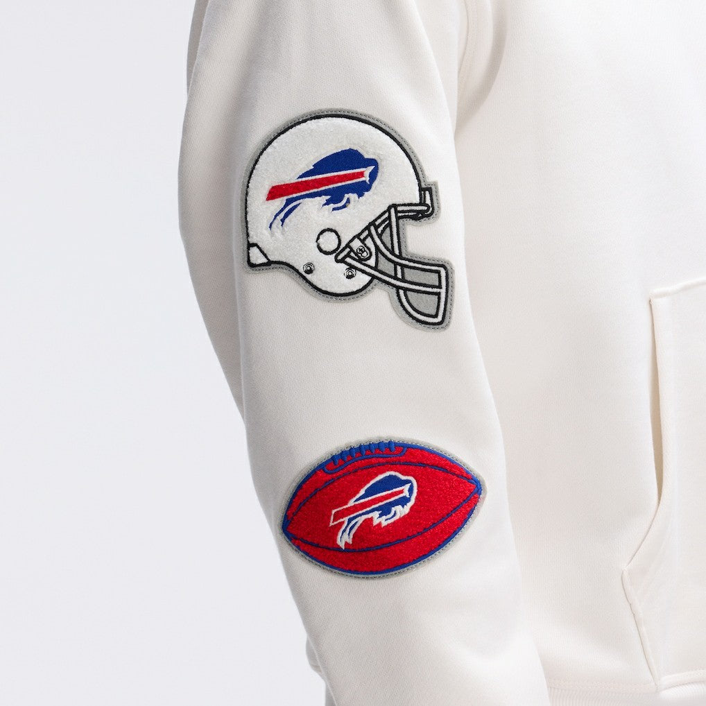 Buffalo Bills IconicFleece Letterman Hoodie - Oatmeal Hoodies