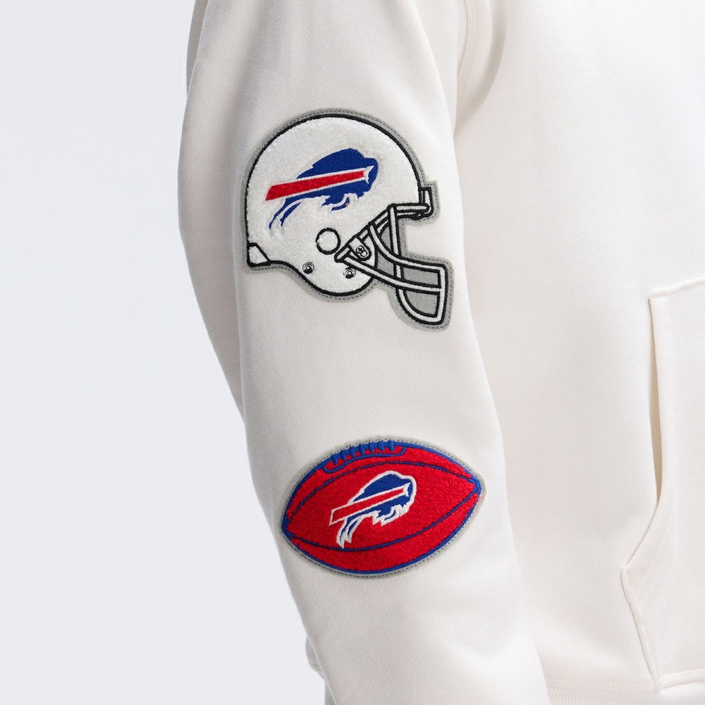 Buffalo Bills IconicFleece Letterman Hoodie - Oatmeal Hoodies