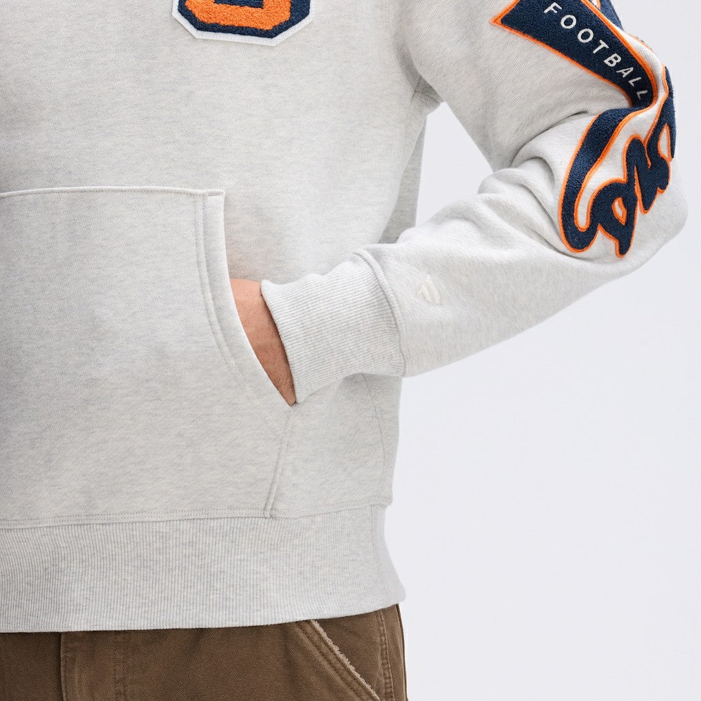 Chicago Bears IconicFleece Letterman Hoodie - Heather Gray Hoodies