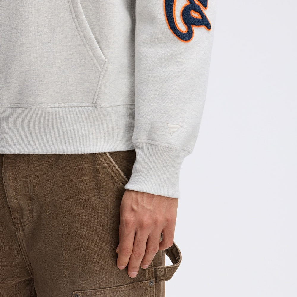 Chicago Bears IconicFleece Letterman Hoodie - Heather Gray Hoodies