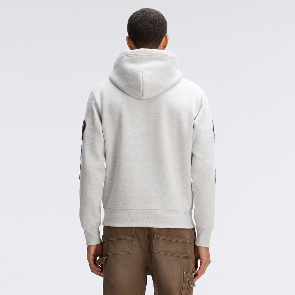 Chicago Bears IconicFleece Letterman Hoodie - Heather Gray Hoodies