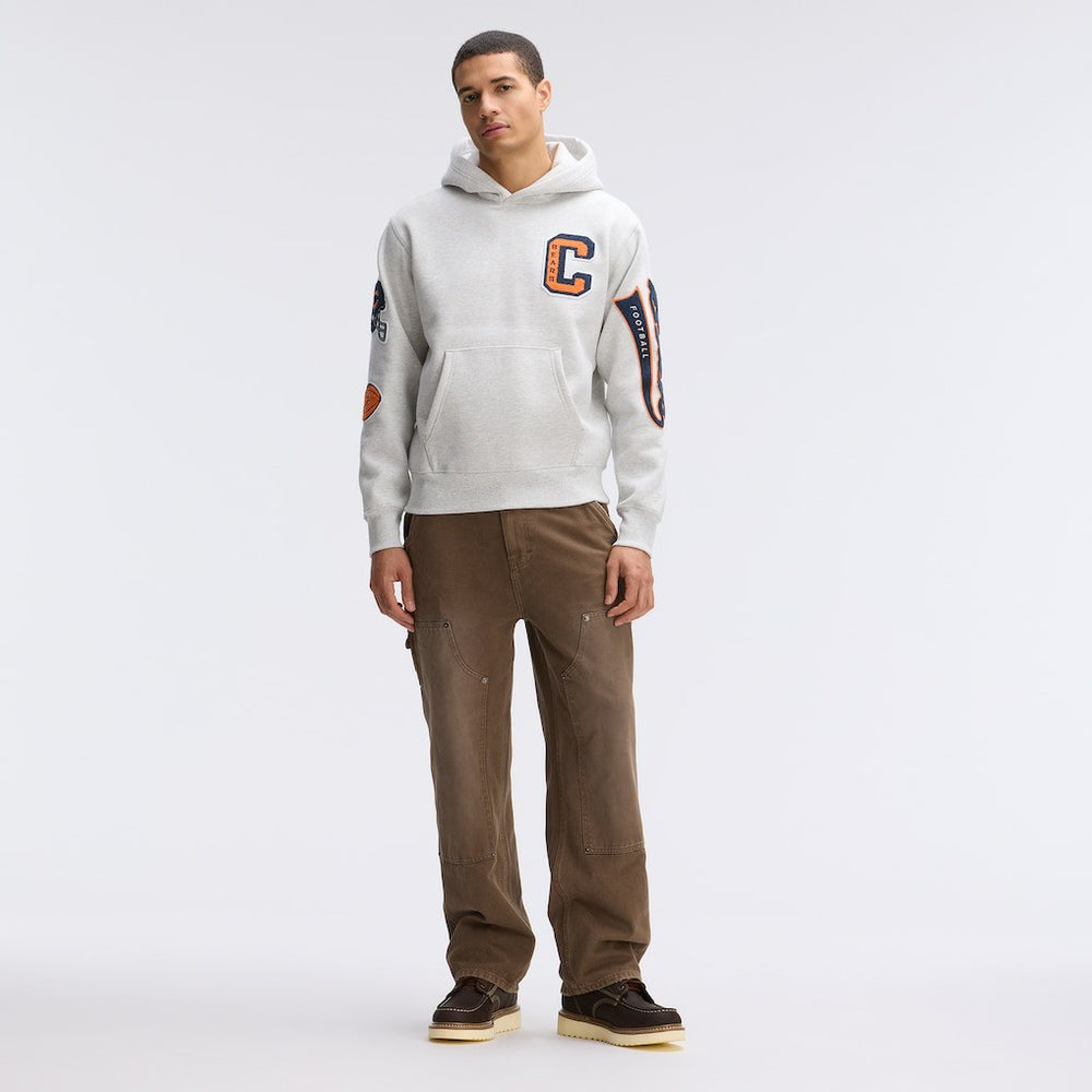 Chicago Bears IconicFleece Letterman Hoodie - Heather Gray Hoodies