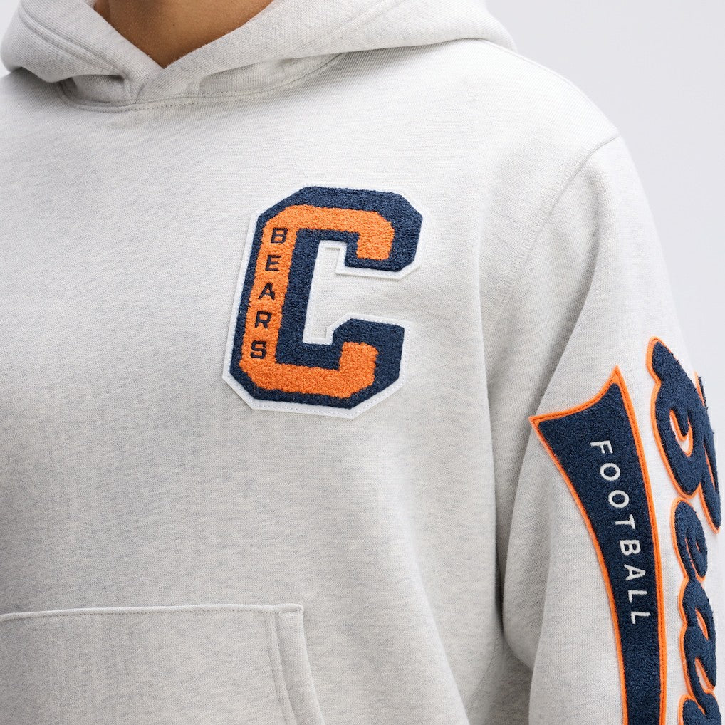 Chicago Bears IconicFleece Letterman Hoodie - Heather Gray Hoodies