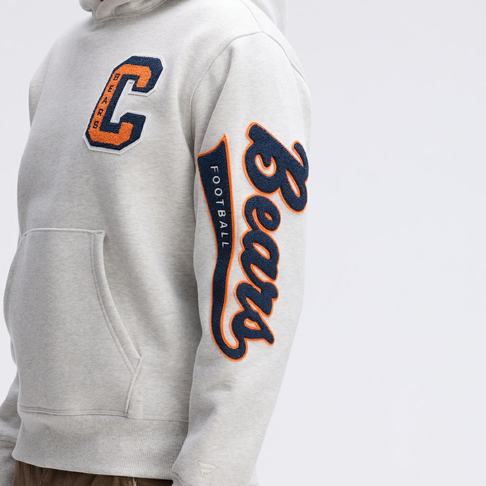 Chicago Bears IconicFleece Letterman Hoodie - Heather Gray Hoodies