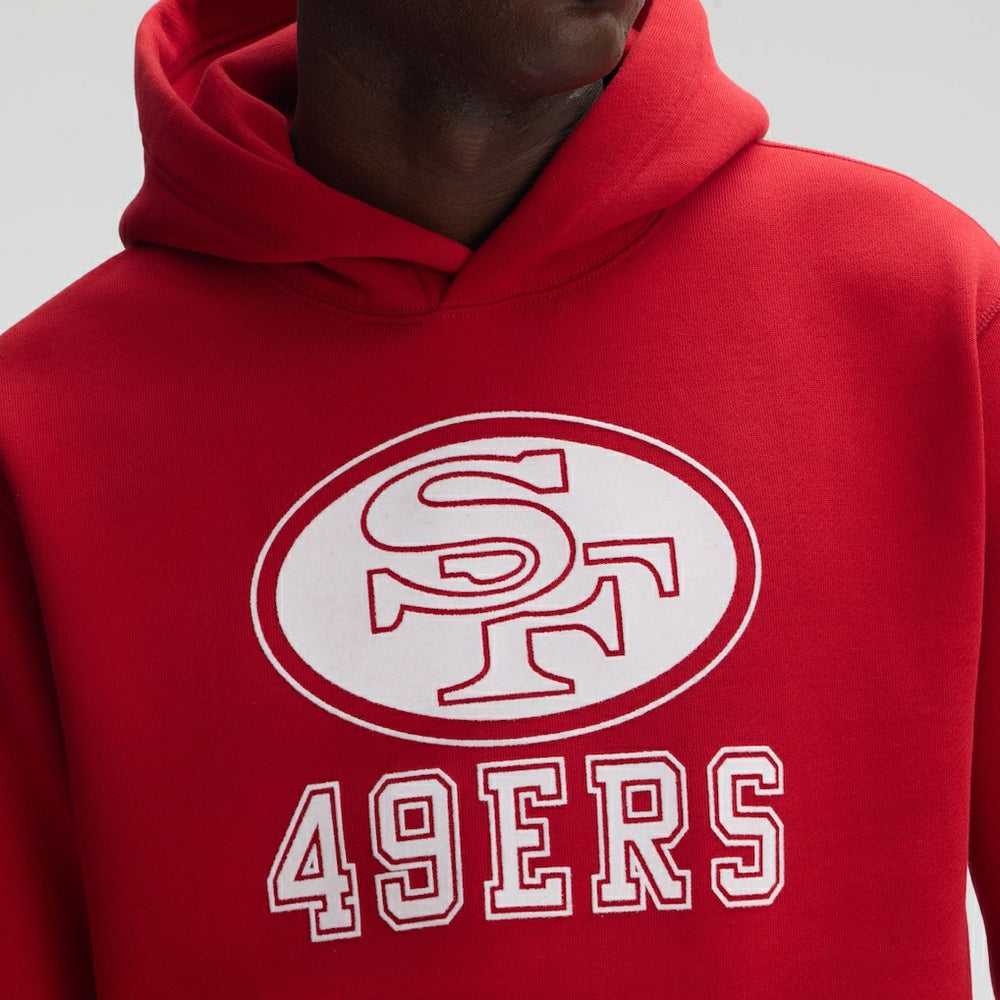 San Francisco 49ers IconicFleece Flocked Hoodie - Scarlet Hoodies