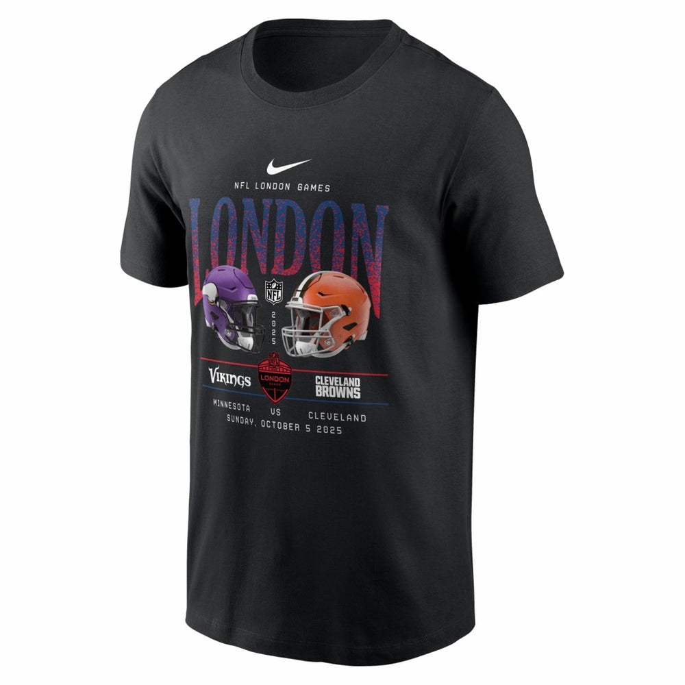 Minnesota Vikings vs. Cleveland Browns International Games London 2025 T-Shirt - Black T-shirts