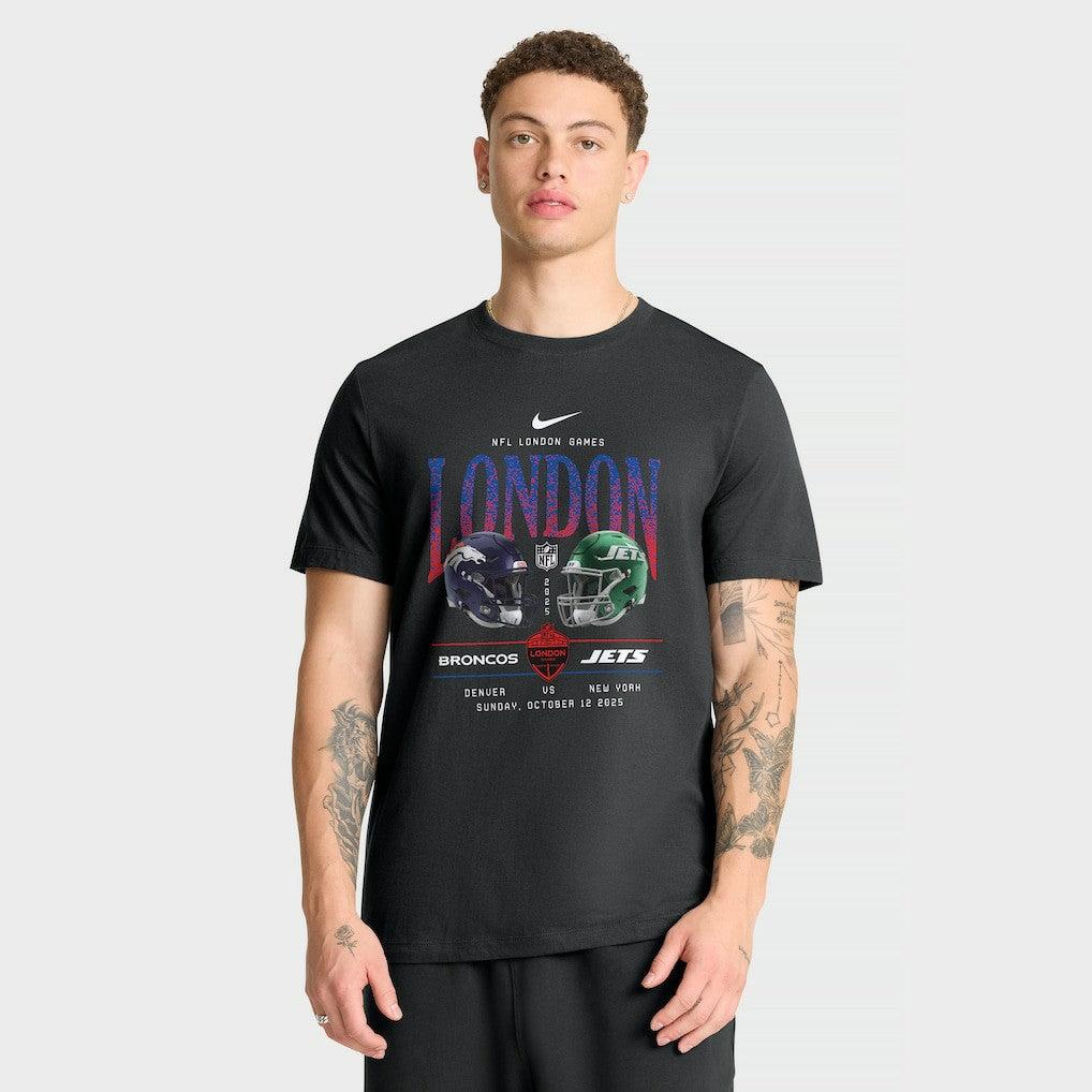 Denver Broncos vs. New York Jets International Games London 2025 T-Shirt - Black T-shirts