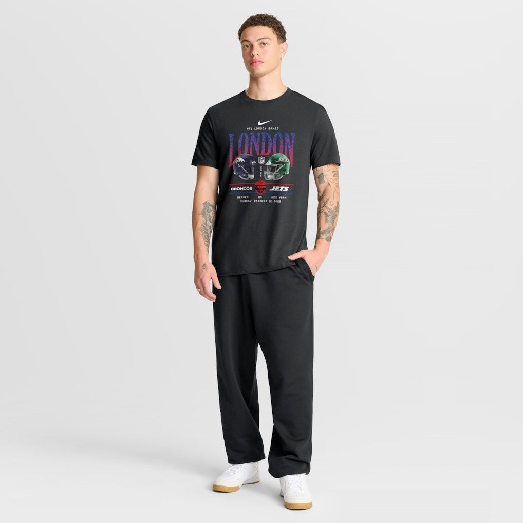 Denver Broncos vs. New York Jets International Games London 2025 T-Shirt - Black T-shirts