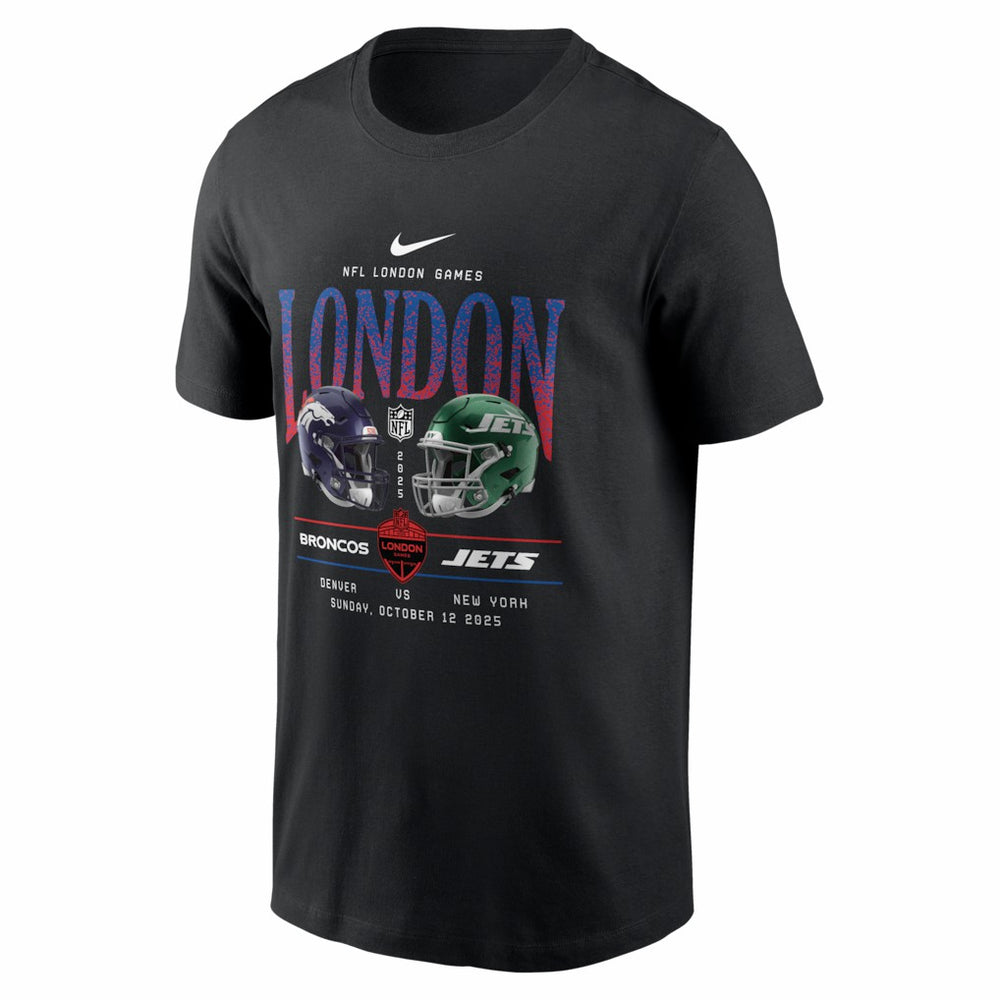 Denver Broncos vs. New York Jets International Games London 2025 T-Shirt - Black T-shirts