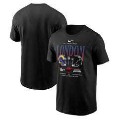 Los Angeles Rams vs. Jacksonville Jaguars International Games London 2025 T-Shirt - Black T-shirts