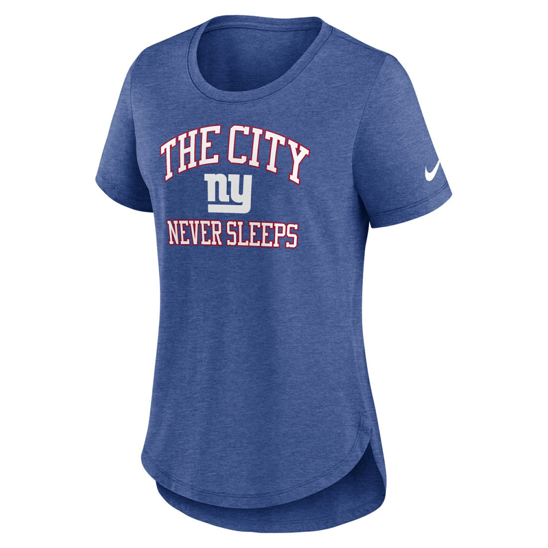 New York Giants Women's The City Never Sleeps Tri-Blend T-Shirt - Heather Blue T-shirts