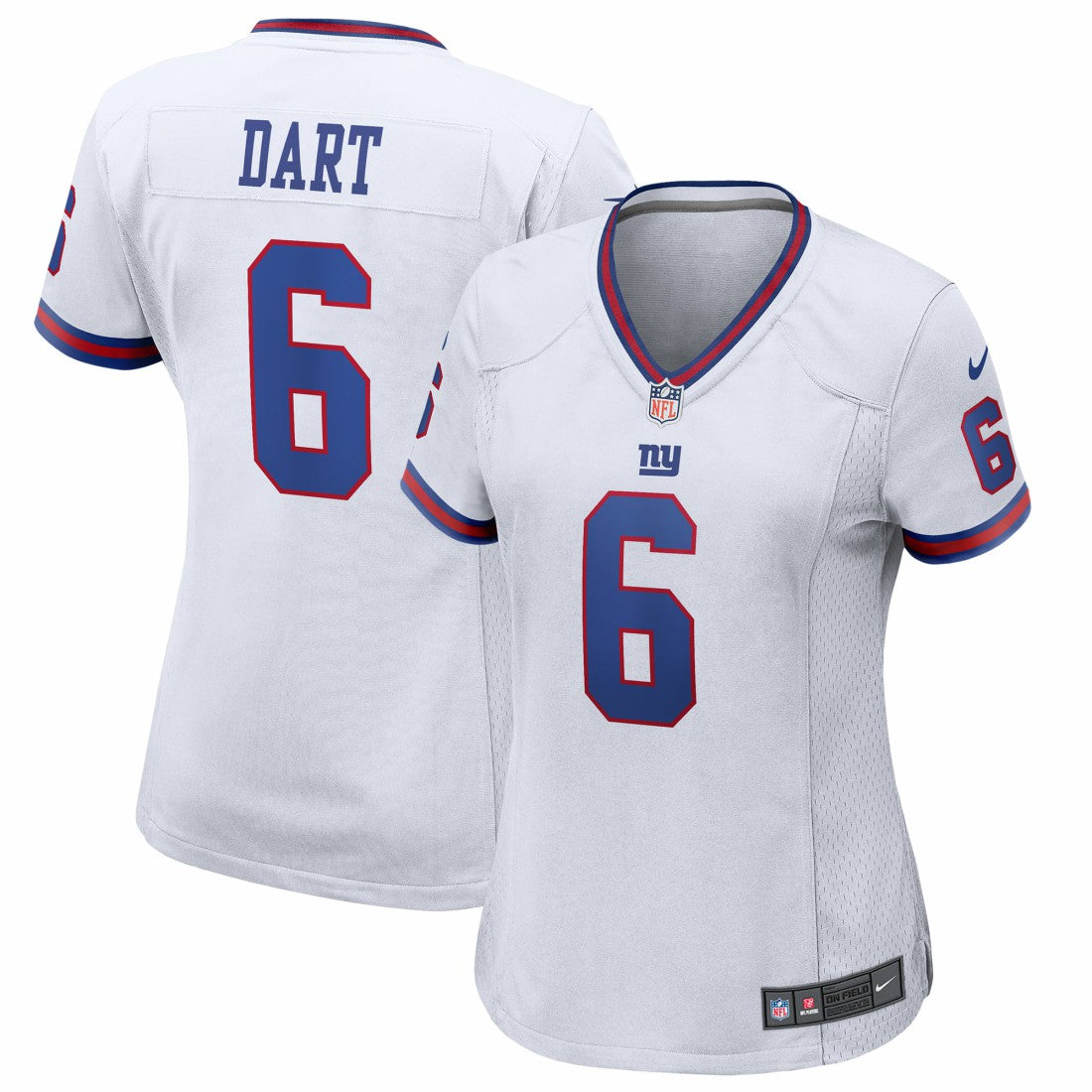 Jaxson Dart New York Giants Women's Alternate Vintage White Game Jersey - White Jerseys