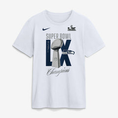 Seattle Seahawks Super Bowl LX Champions Lombardi Trophy T-Shirt - White T-shirts