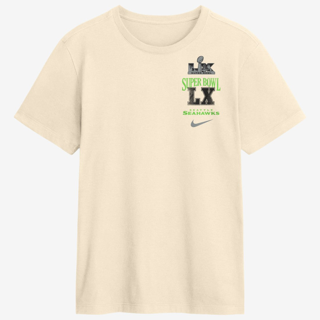 Seattle Seahawks Super Bowl LX Champions Long Ball T-Shirt - Natural T-shirts
