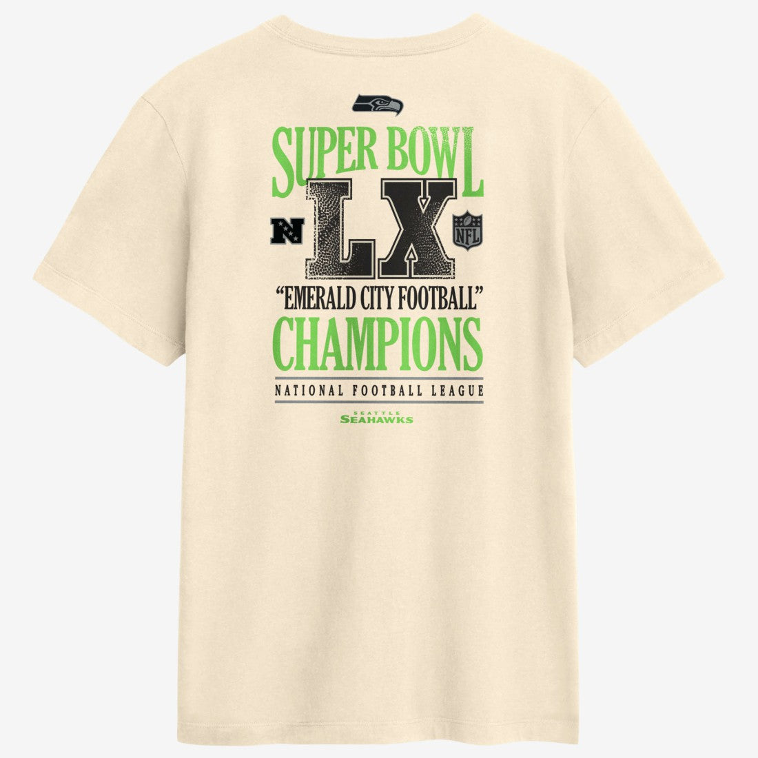 Seattle Seahawks Super Bowl LX Champions Long Ball T-Shirt - Natural T-shirts