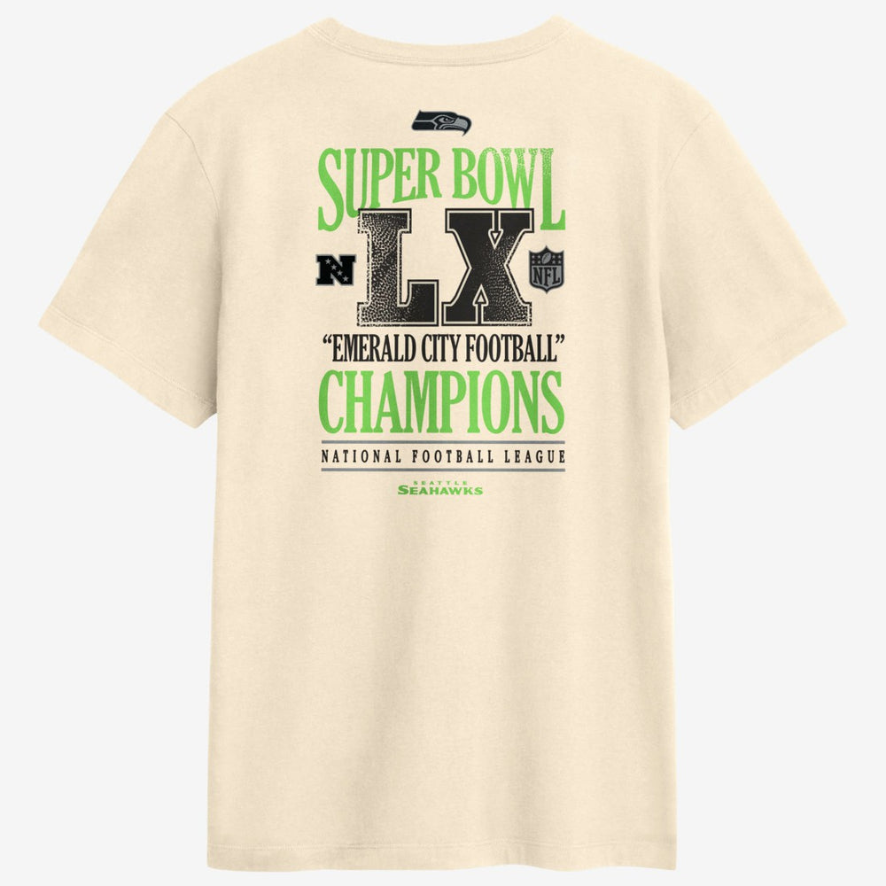 Seattle Seahawks Super Bowl LX Champions Long Ball T-Shirt - Natural T-shirts