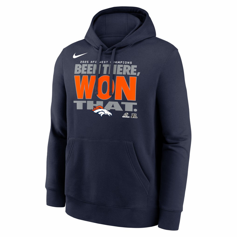 Denver Broncos 2025 AFC West Division Champions Locker Room Trophy Collection Hoodie - Navy Hoodies