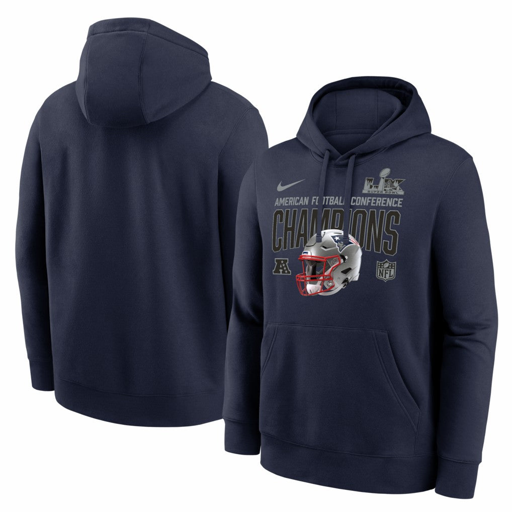 New England Patriots 2025 AFC Champions Glory Shield Hoodie - Navy Hoodies